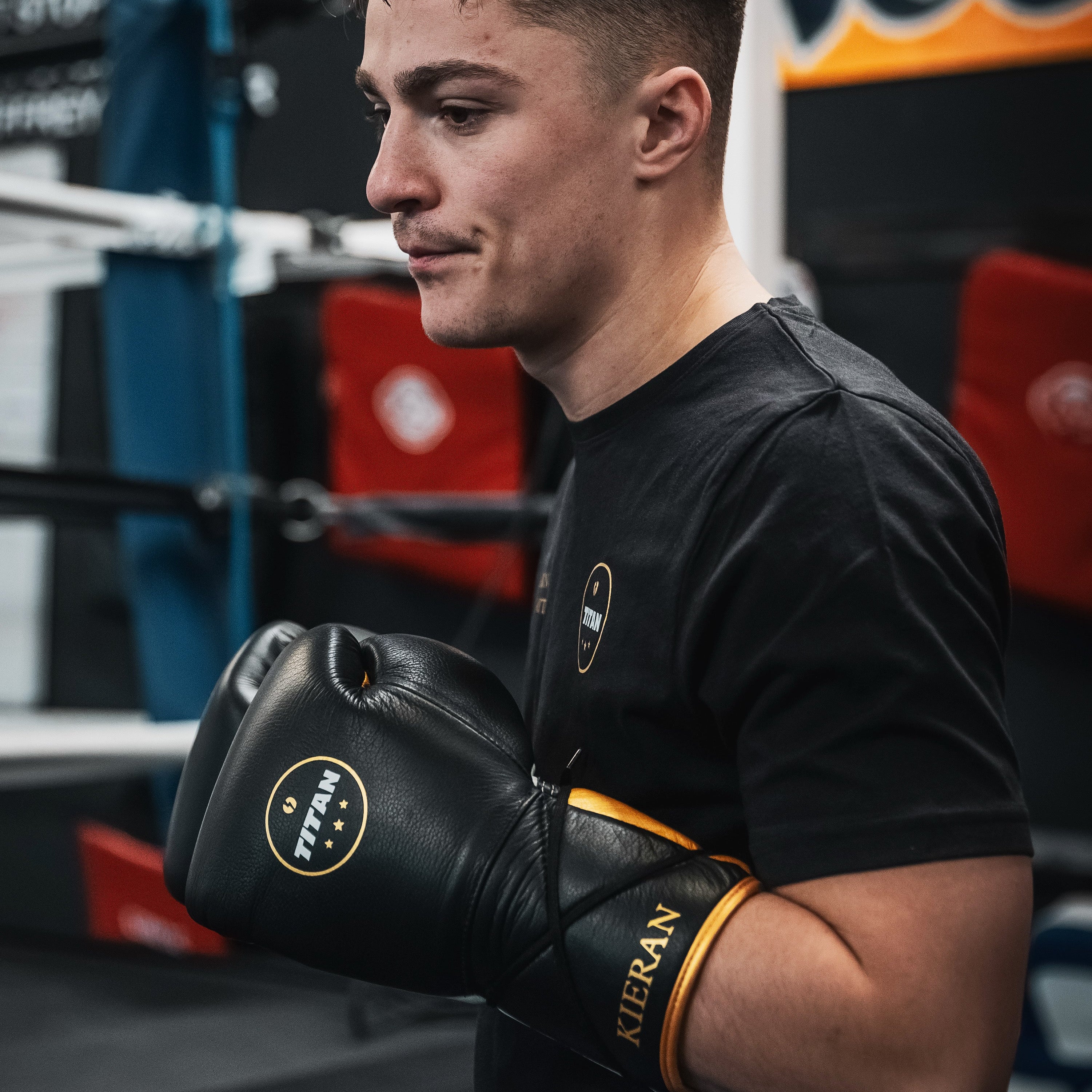 Titan Velocity 3.0 Lace-Up Boxing Gloves Midnight Black – premium Mexican-style sparring gloves with horsehair padding