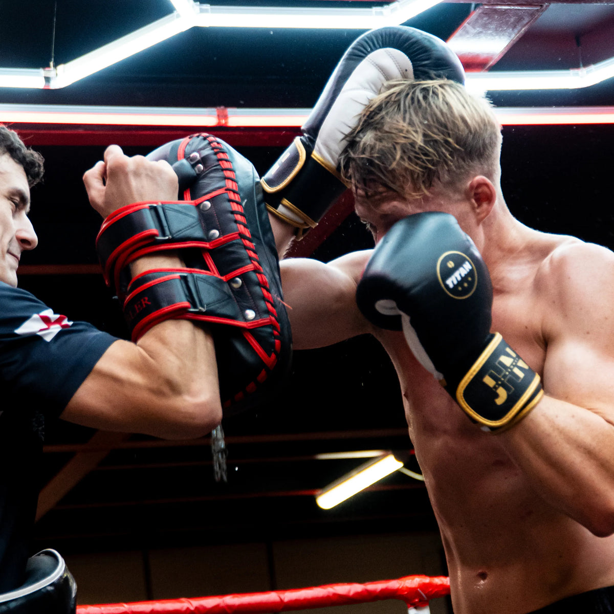 Titan Velocity 3.0 Velcro Boxing Gloves in Midnight Black — product view 7