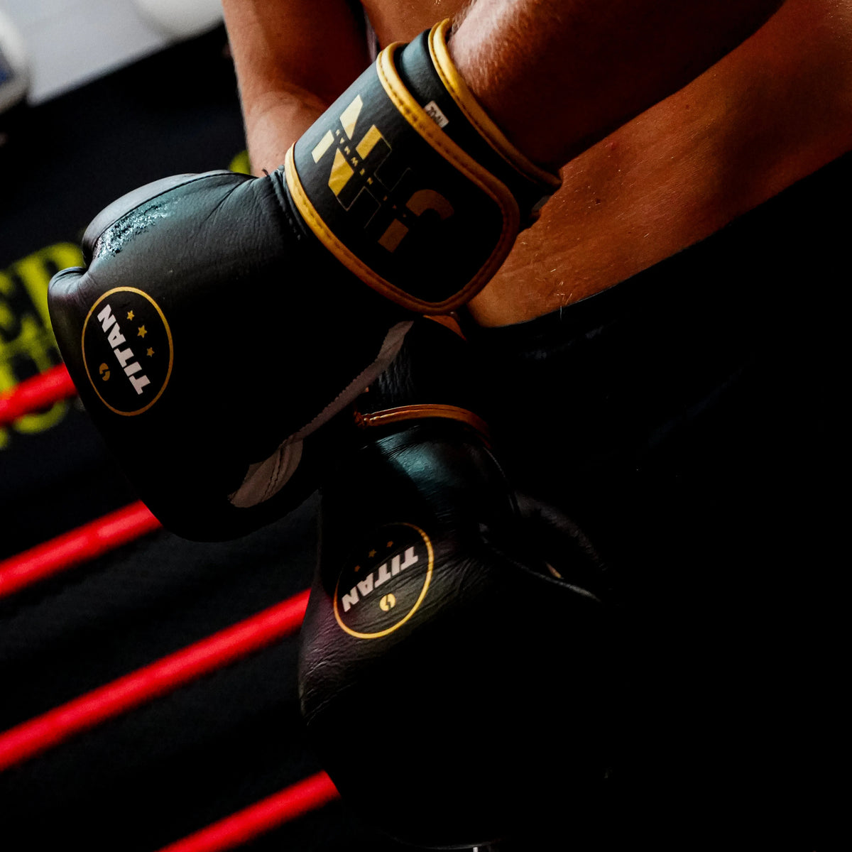 Titan Velocity 3.0 Velcro Boxing Gloves in Midnight Black — product view 4