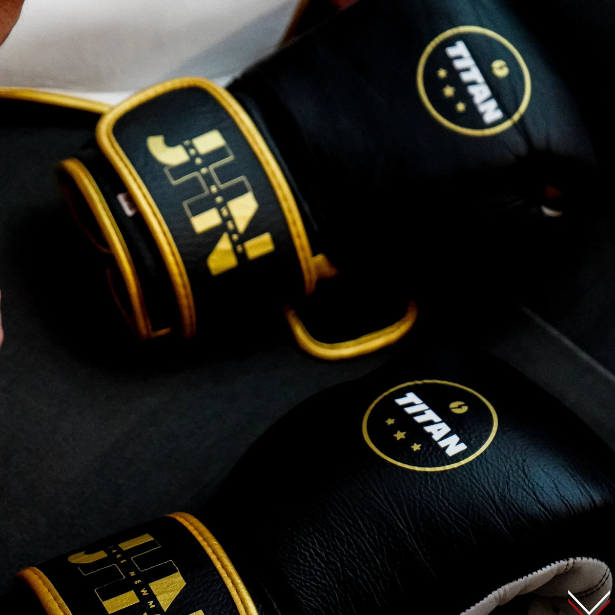 Titan Velocity 3.0 Velcro Boxing Gloves in Midnight Black — product view 9