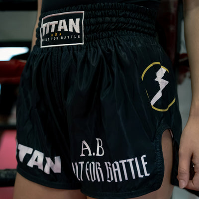 TITAN MUAY THAI SHORTS - MIDNIGHT BLACK