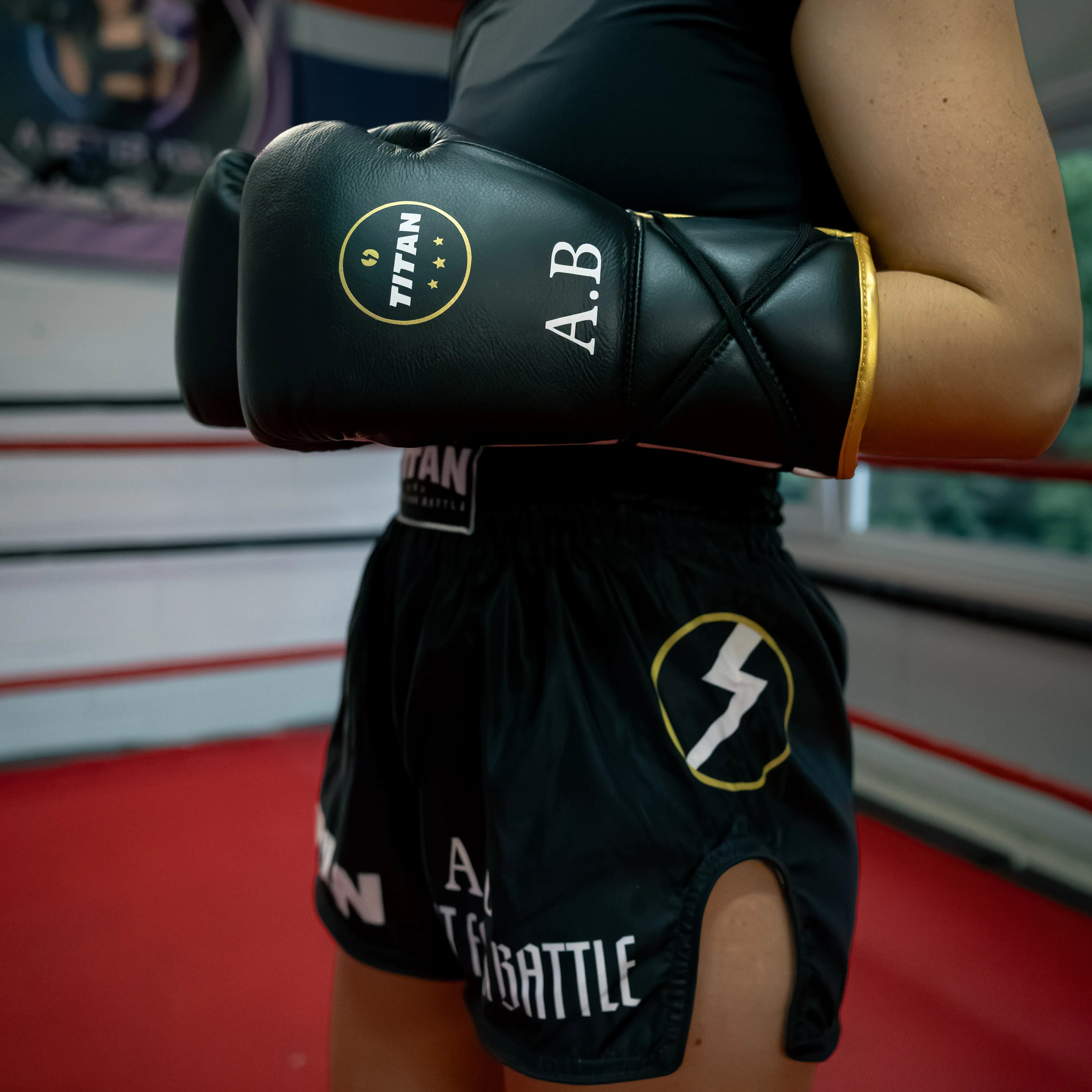 TITAN MUAY THAI SHORTS - MIDNIGHT BLACK