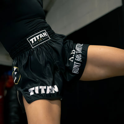 TITAN MUAY THAI SHORTS - MIDNIGHT BLACK