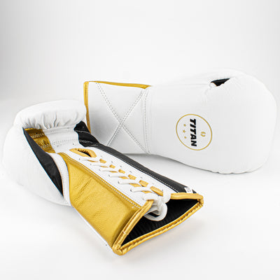 Custom 10oz Horse Hair Fight Gloves Polar White