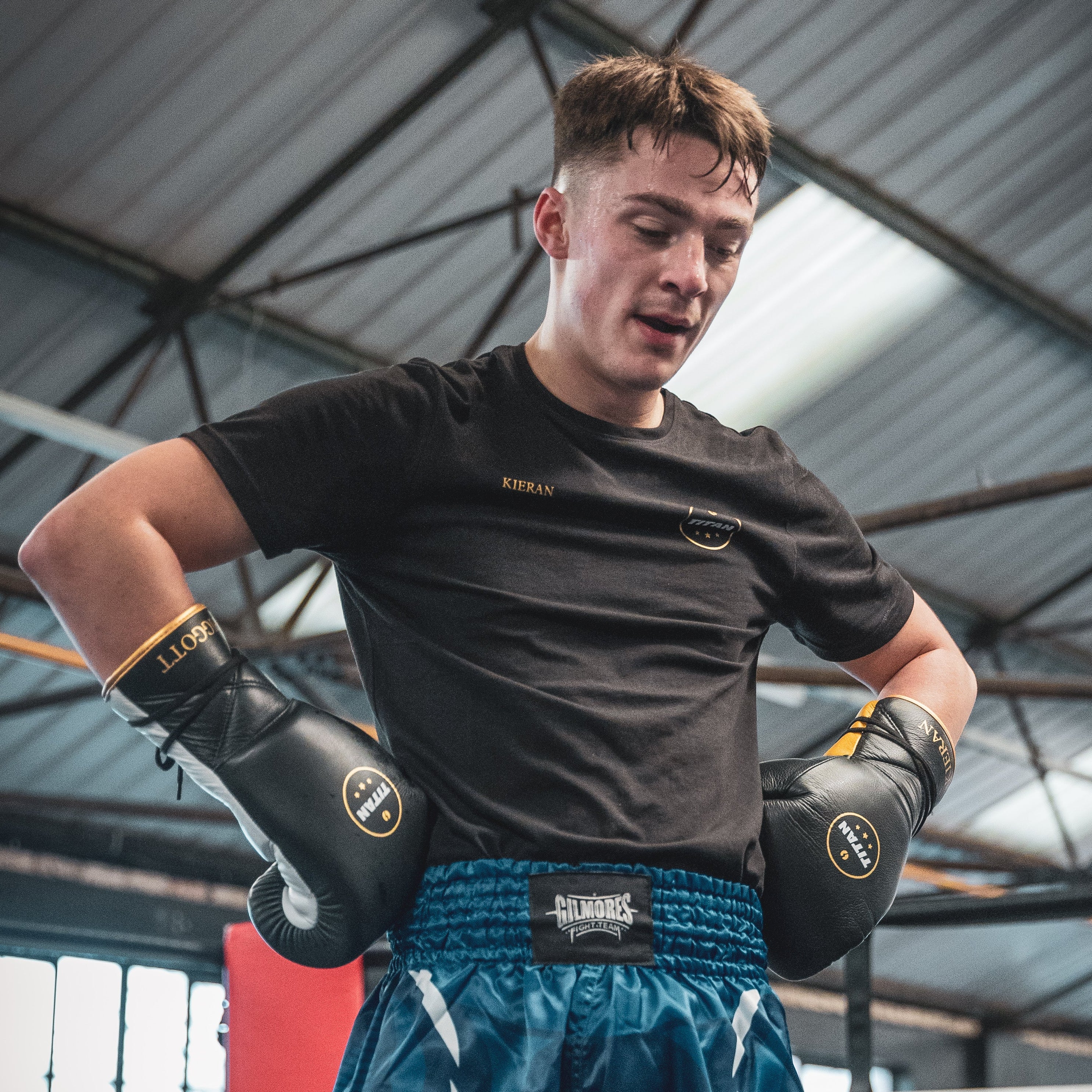 Titan Velocity 3.0 Lace-Up Boxing Gloves Midnight Black – premium Mexican-style sparring gloves with horsehair padding