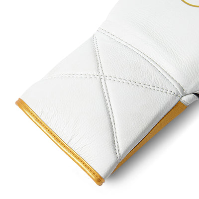 10oz Horsehair Lace-Up Fight Gloves – Polar White