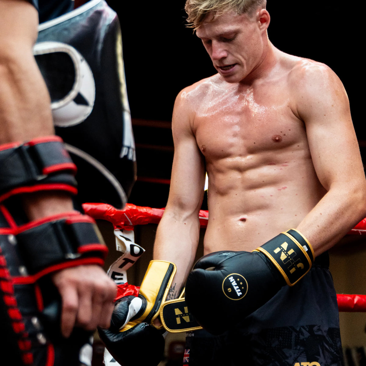 Titan Velocity 3.0 Velcro Boxing Gloves in Midnight Black — product view 8