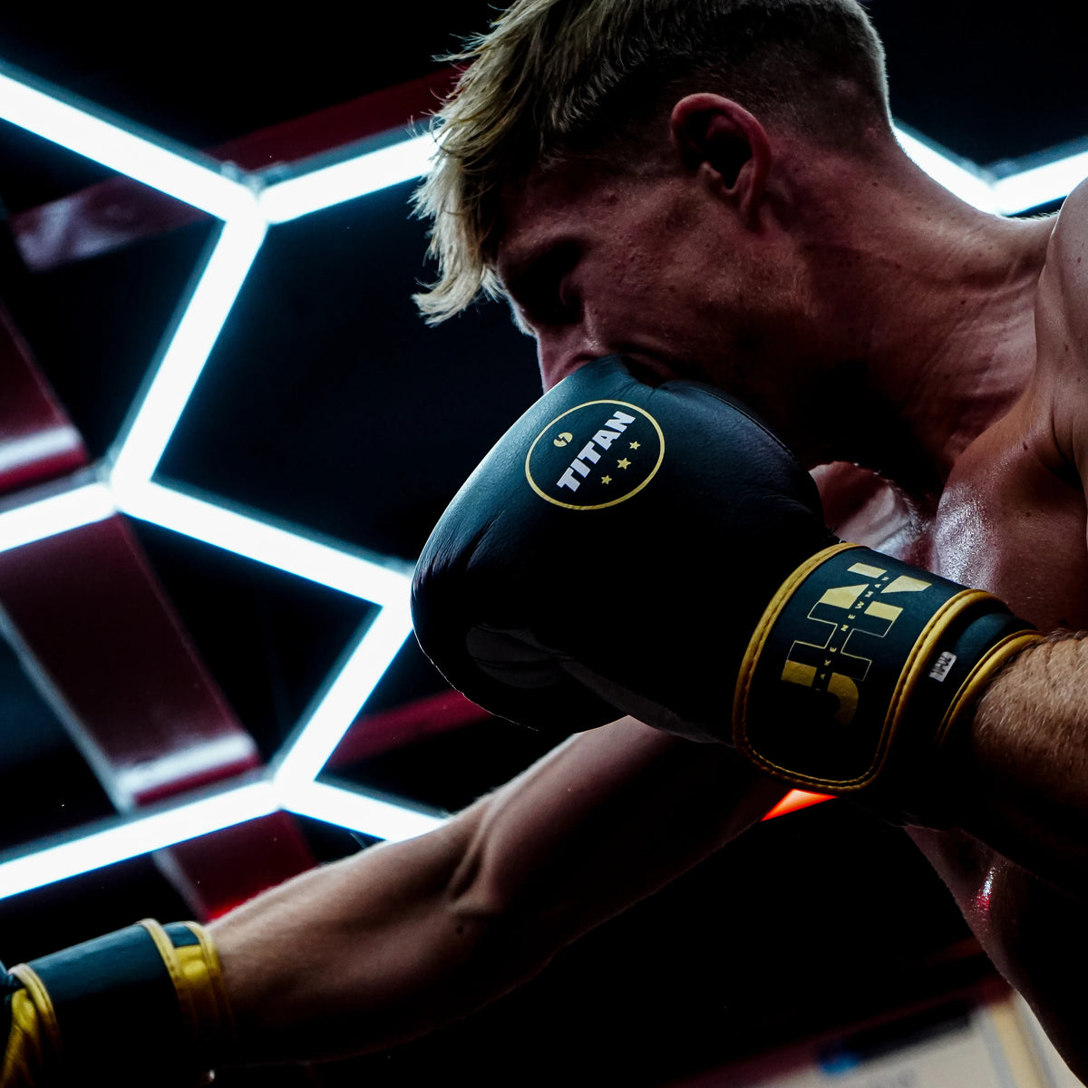 Titan Velocity 3.0 Velcro Boxing Gloves in Midnight Black — product view 5