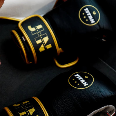 Titan Velocity 3.0 Velcro Boxing Gloves in Midnight Black — product view 9