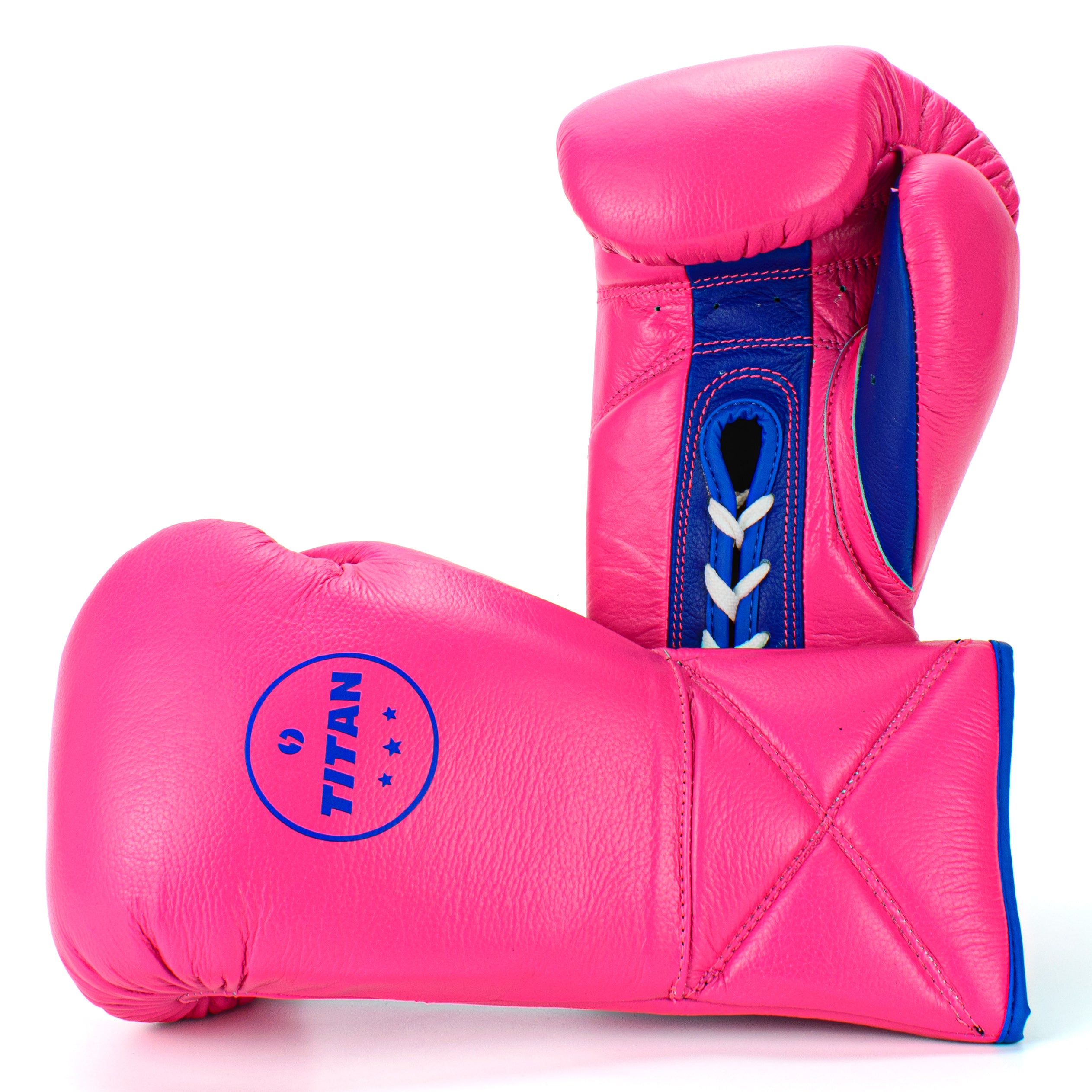 10oz HORSE HAIR FIGHT GLOVES PINK & ROYAL BLUE