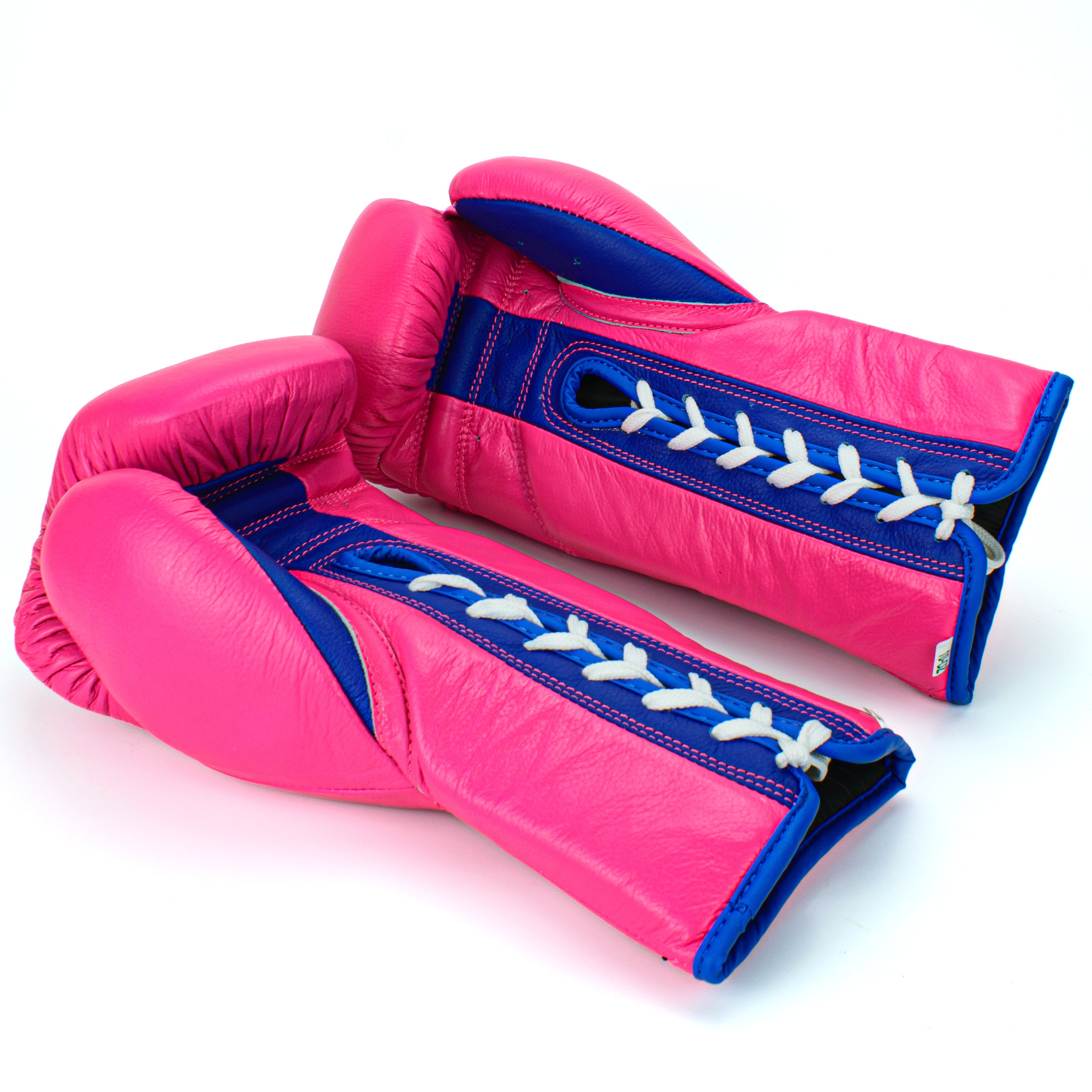 10oz HORSE HAIR FIGHT GLOVES PINK & ROYAL BLUE