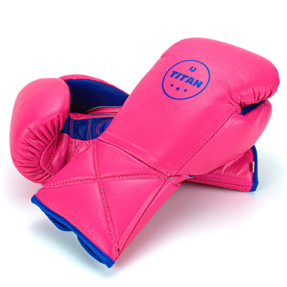 10oz HORSE HAIR FIGHT GLOVES PINK & ROYAL BLUE