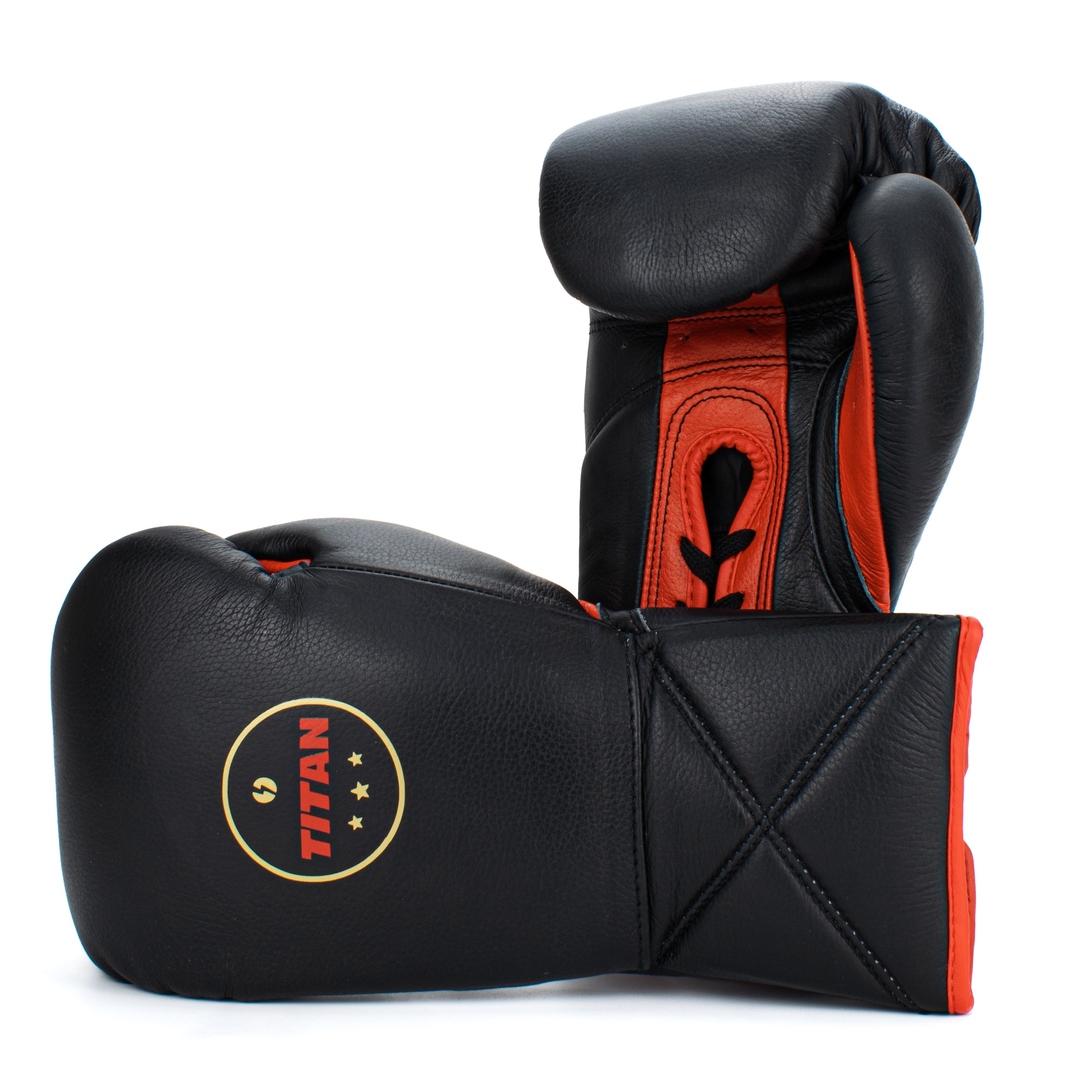 10oz HORSE HAIR FIGHT GLOVES BLACK & CRIMSON
