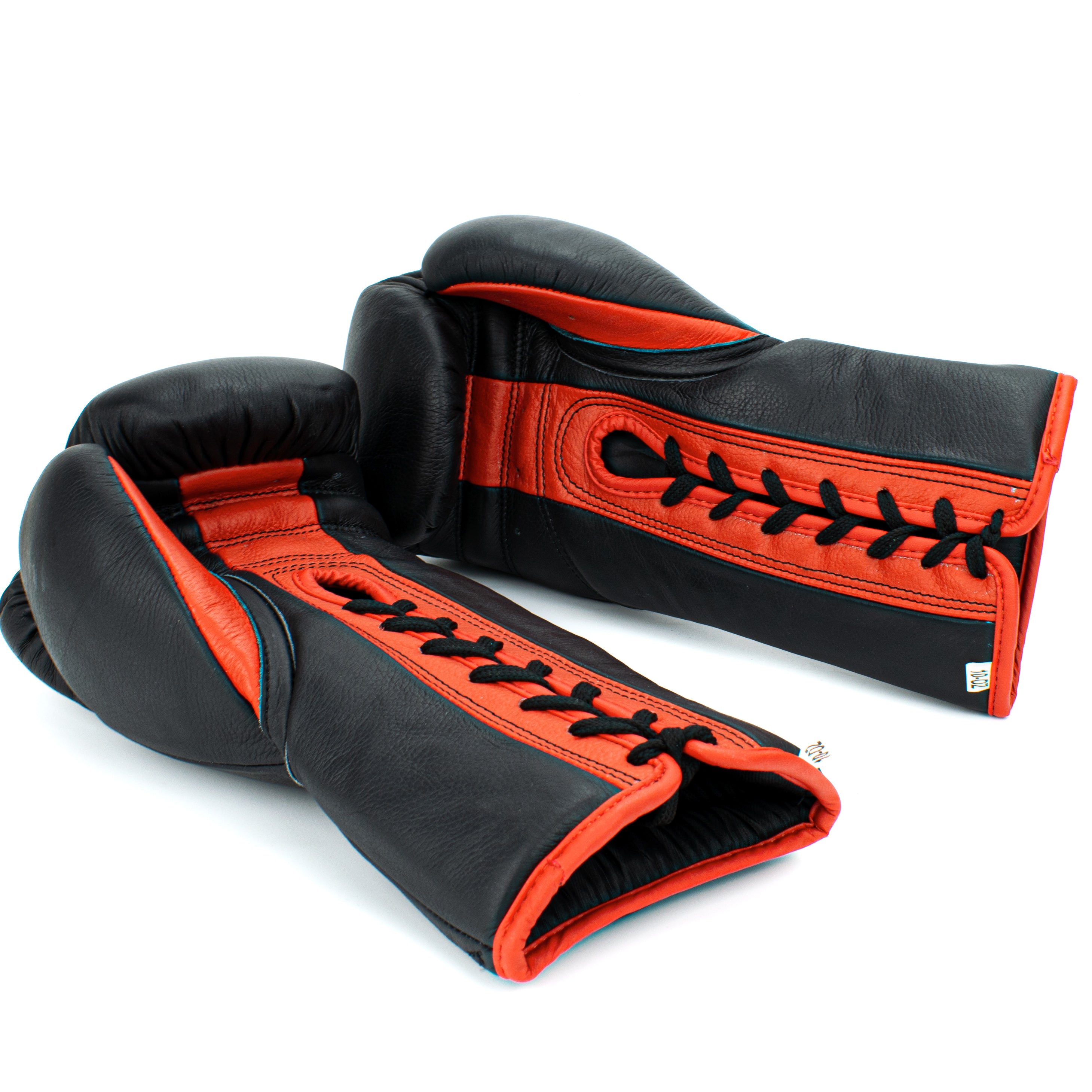 10oz HORSE HAIR FIGHT GLOVES BLACK & CRIMSON