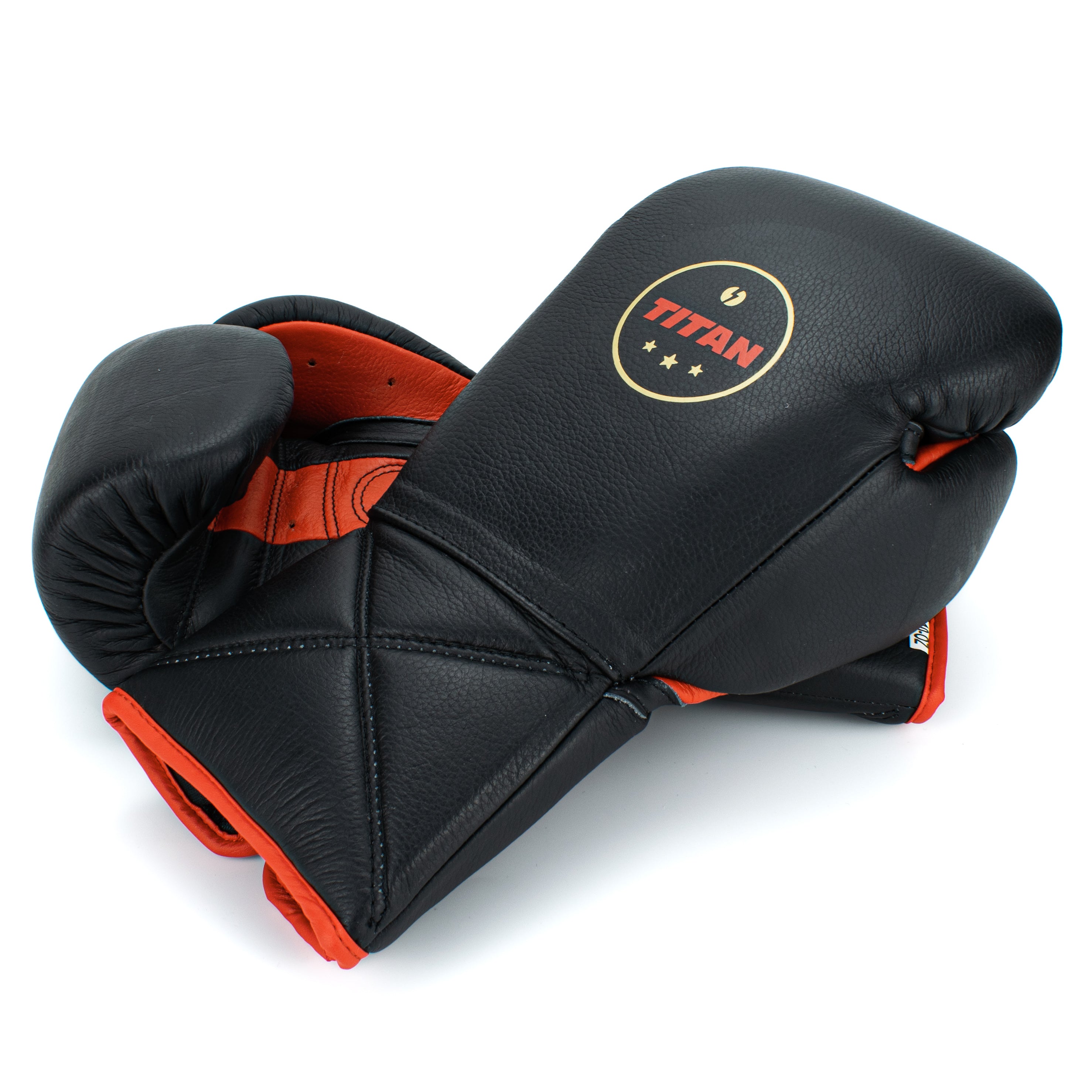10oz HORSE HAIR FIGHT GLOVES BLACK & CRIMSON