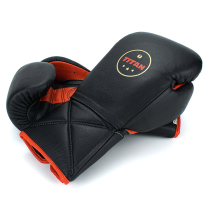 10oz HORSE HAIR FIGHT GLOVES BLACK & CRIMSON