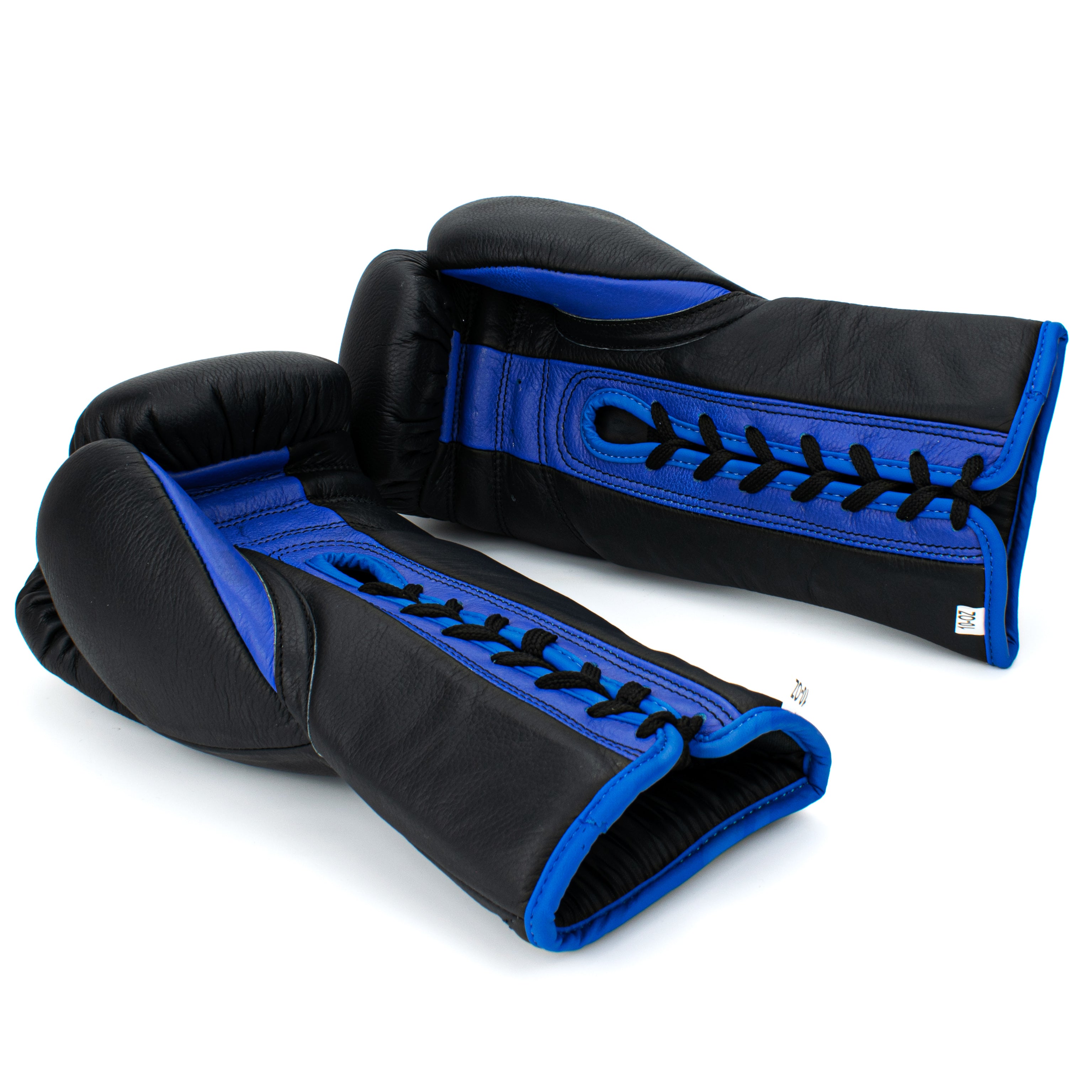 10oz HORSE HAIR FIGHT GLOVES BLACK & ROYAL BLUE