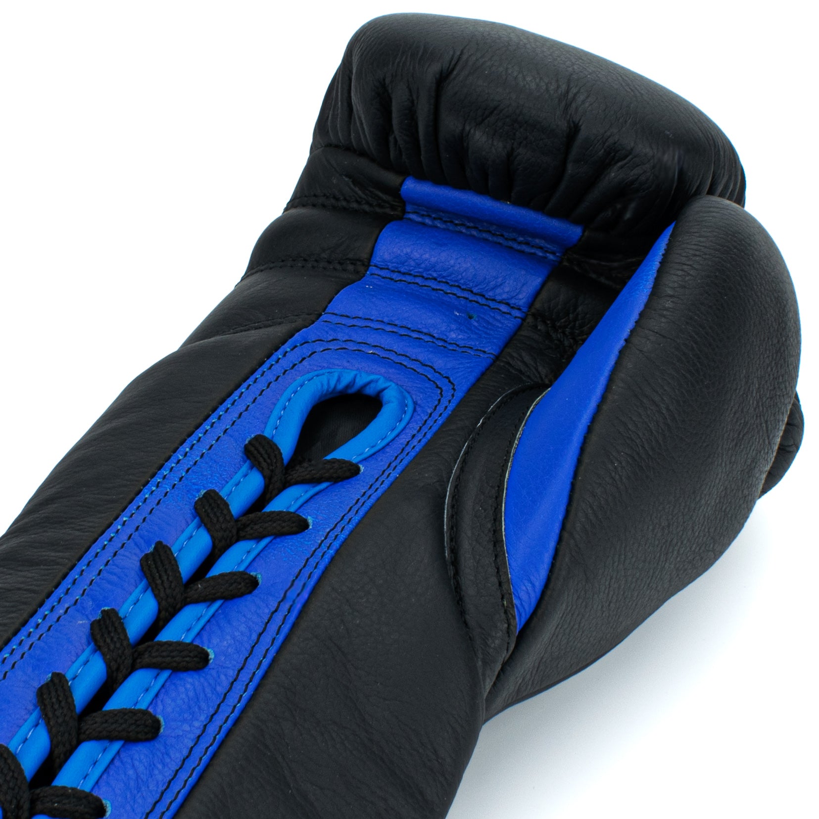 10oz HORSE HAIR FIGHT GLOVES BLACK & ROYAL BLUE