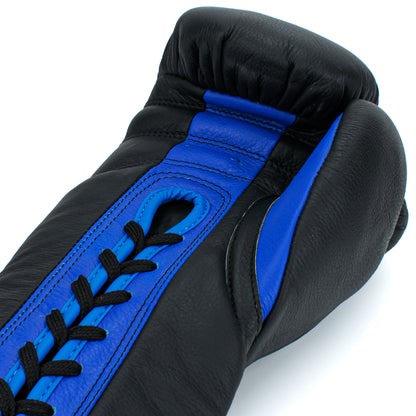 10oz HORSE HAIR FIGHT GLOVES BLACK & ROYAL BLUE