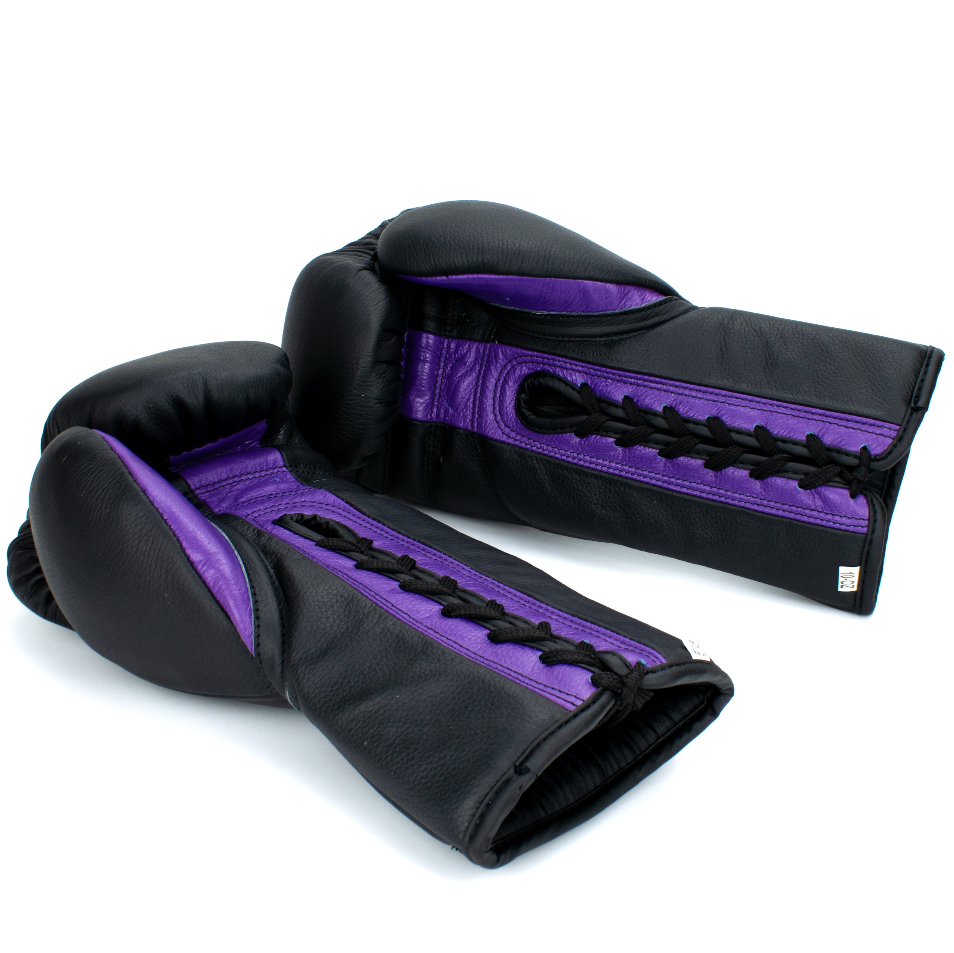 10oz HORSE HAIR FIGHT GLOVES BLACK & PURPLE