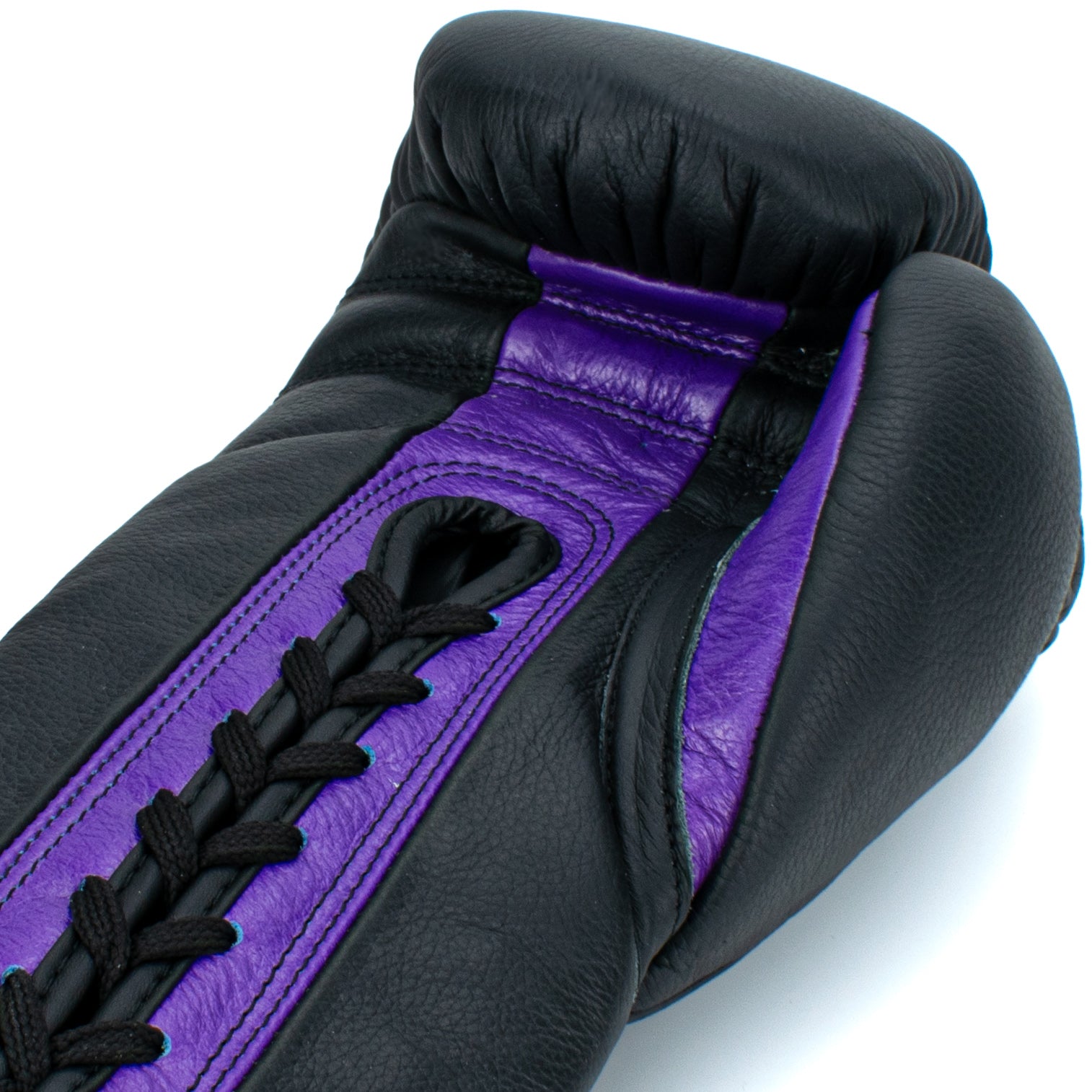 10oz HORSE HAIR FIGHT GLOVES BLACK & PURPLE