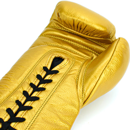 10oz HORSE HAIR FIGHT GLOVES GOLD