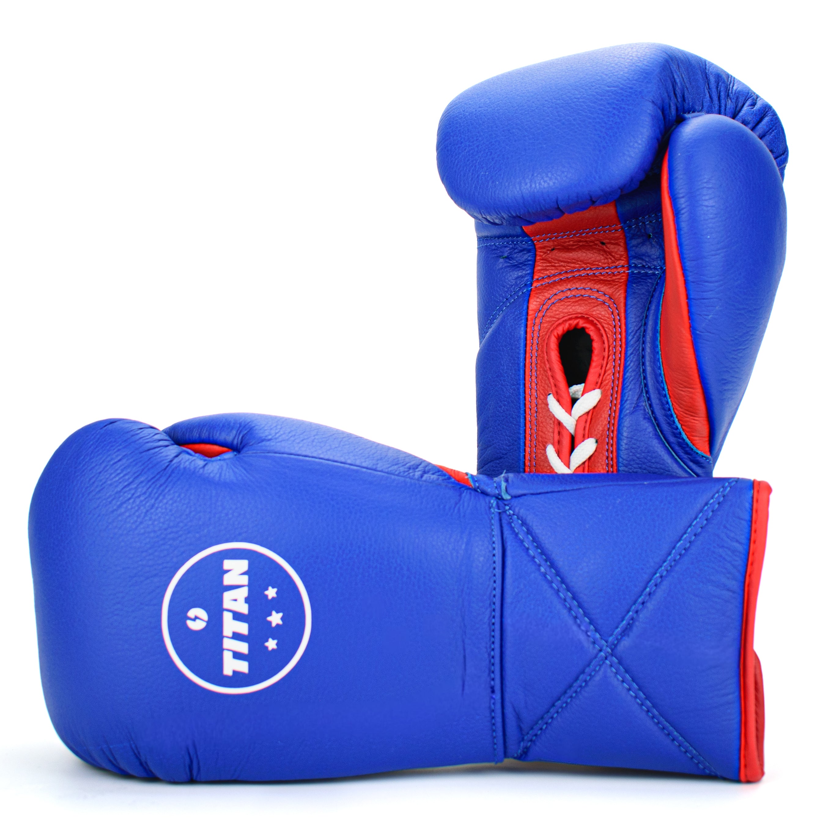 10oz HORSE HAIR FIGHT GLOVES ROYAL BLUE & CRIMSON