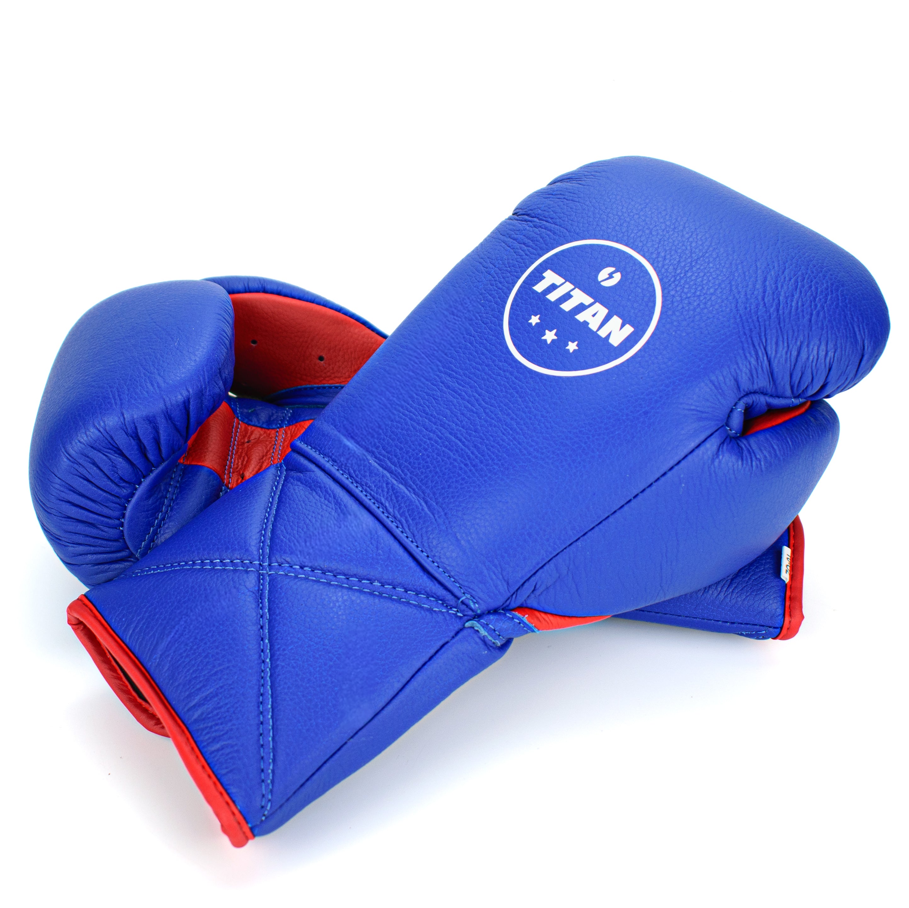 10oz HORSE HAIR FIGHT GLOVES ROYAL BLUE & CRIMSON