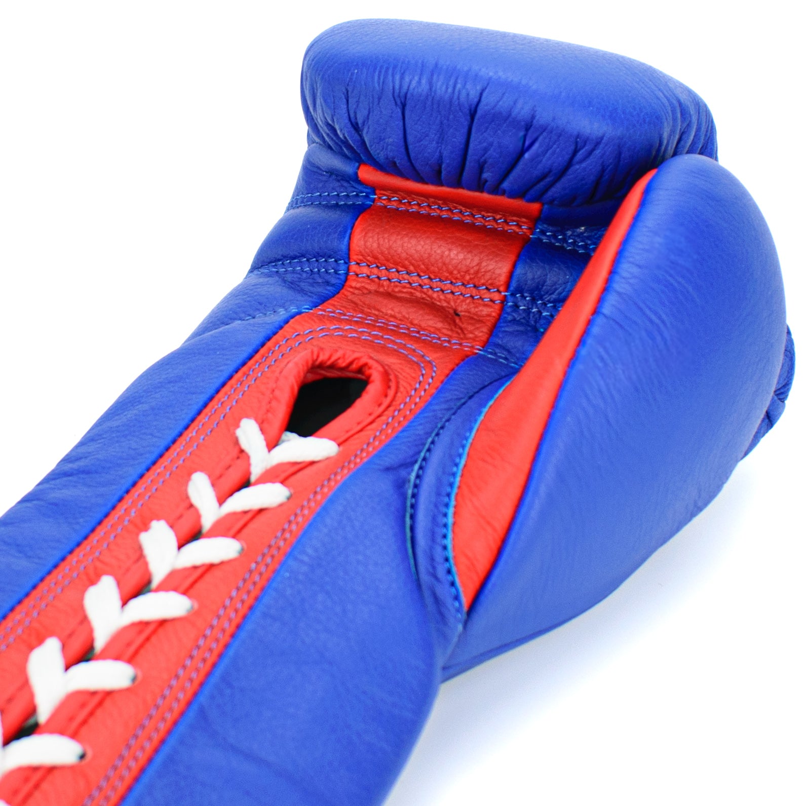 10oz HORSE HAIR FIGHT GLOVES ROYAL BLUE & CRIMSON