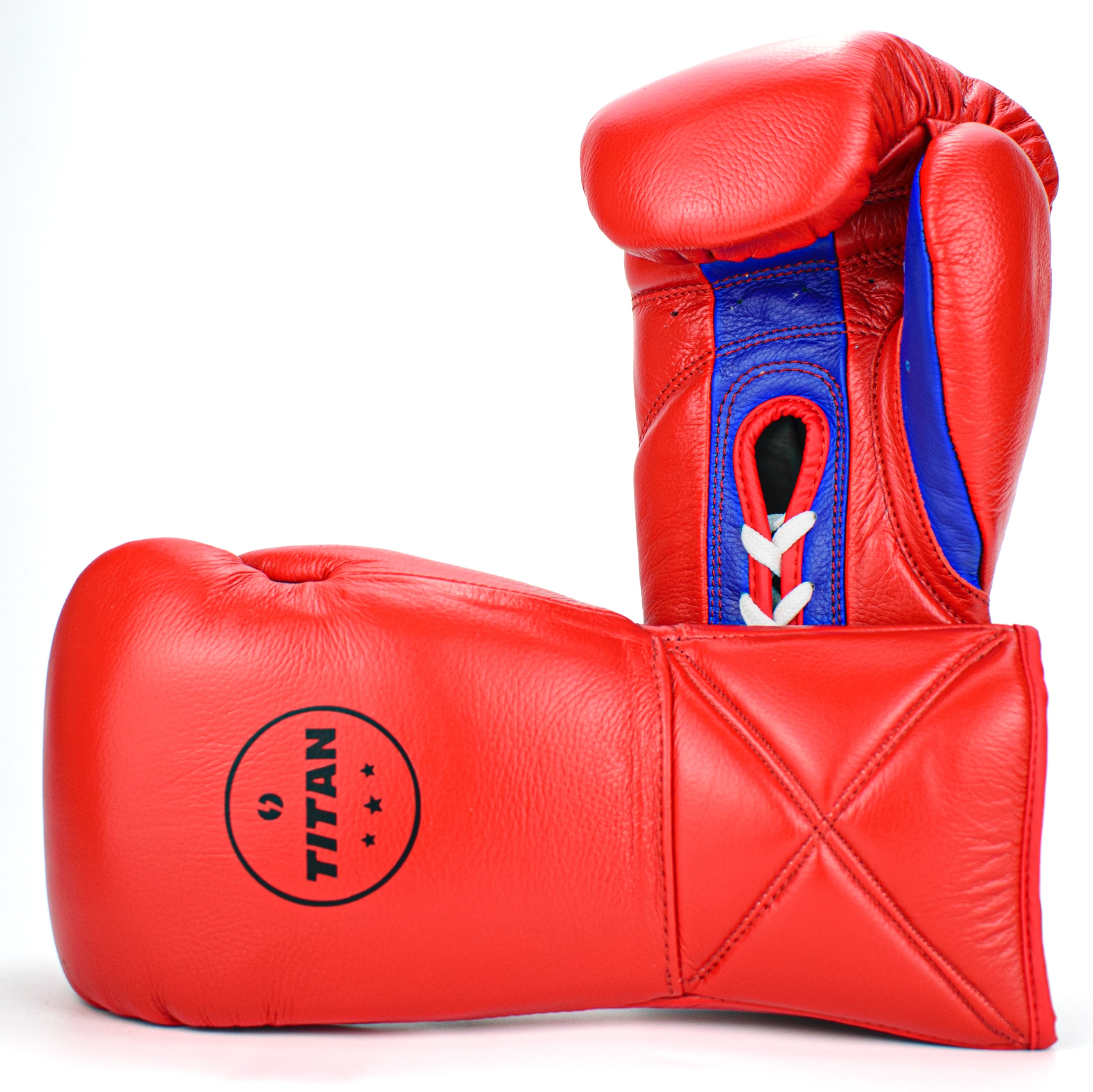 10oz HORSE HAIR FIGHT GLOVES CRIMSON & ROYAL BLUE