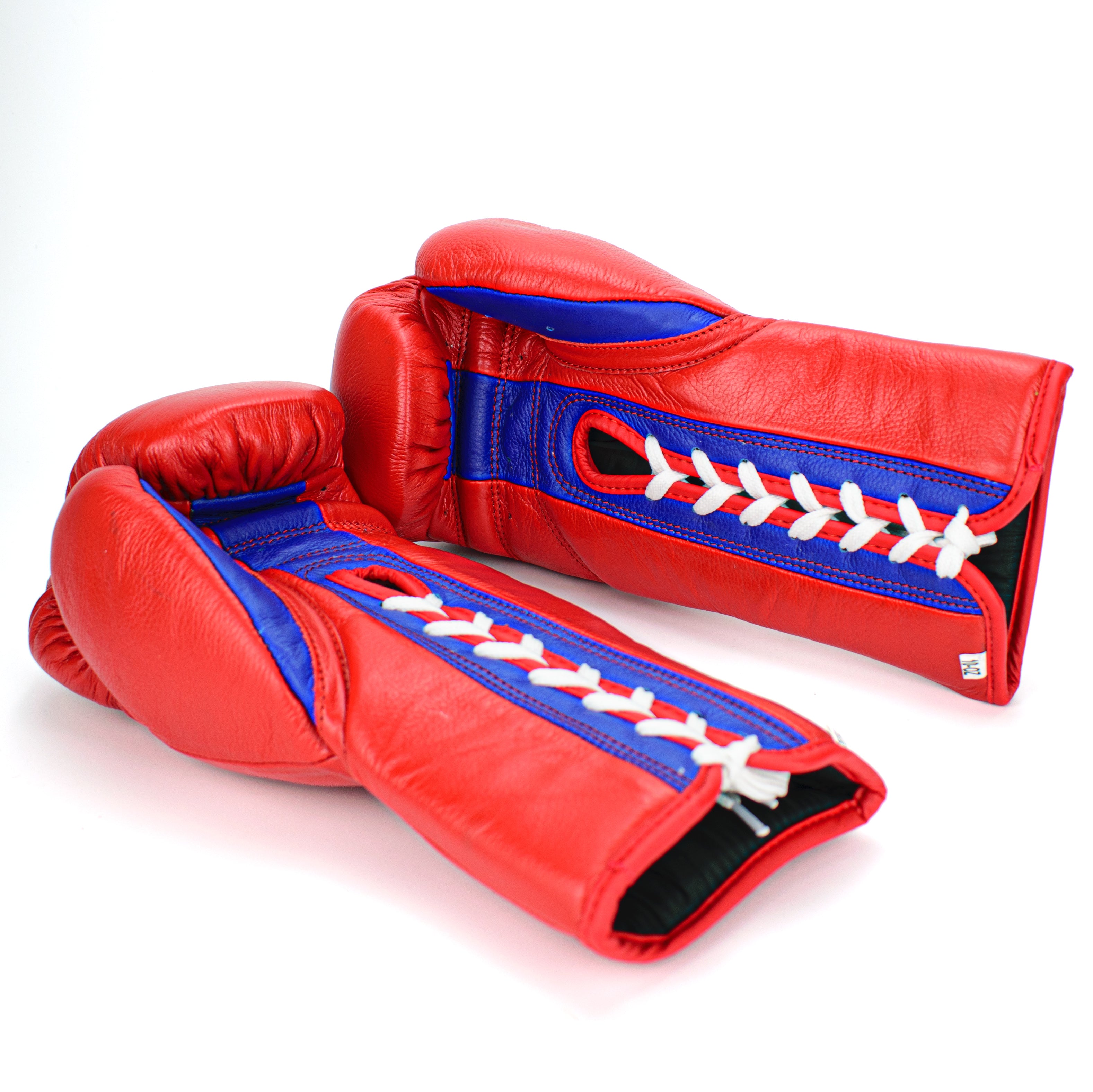 10oz HORSE HAIR FIGHT GLOVES CRIMSON & ROYAL BLUE