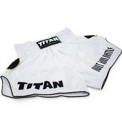 TITAN MUAY THAI SHORTS - POLAR WHITE