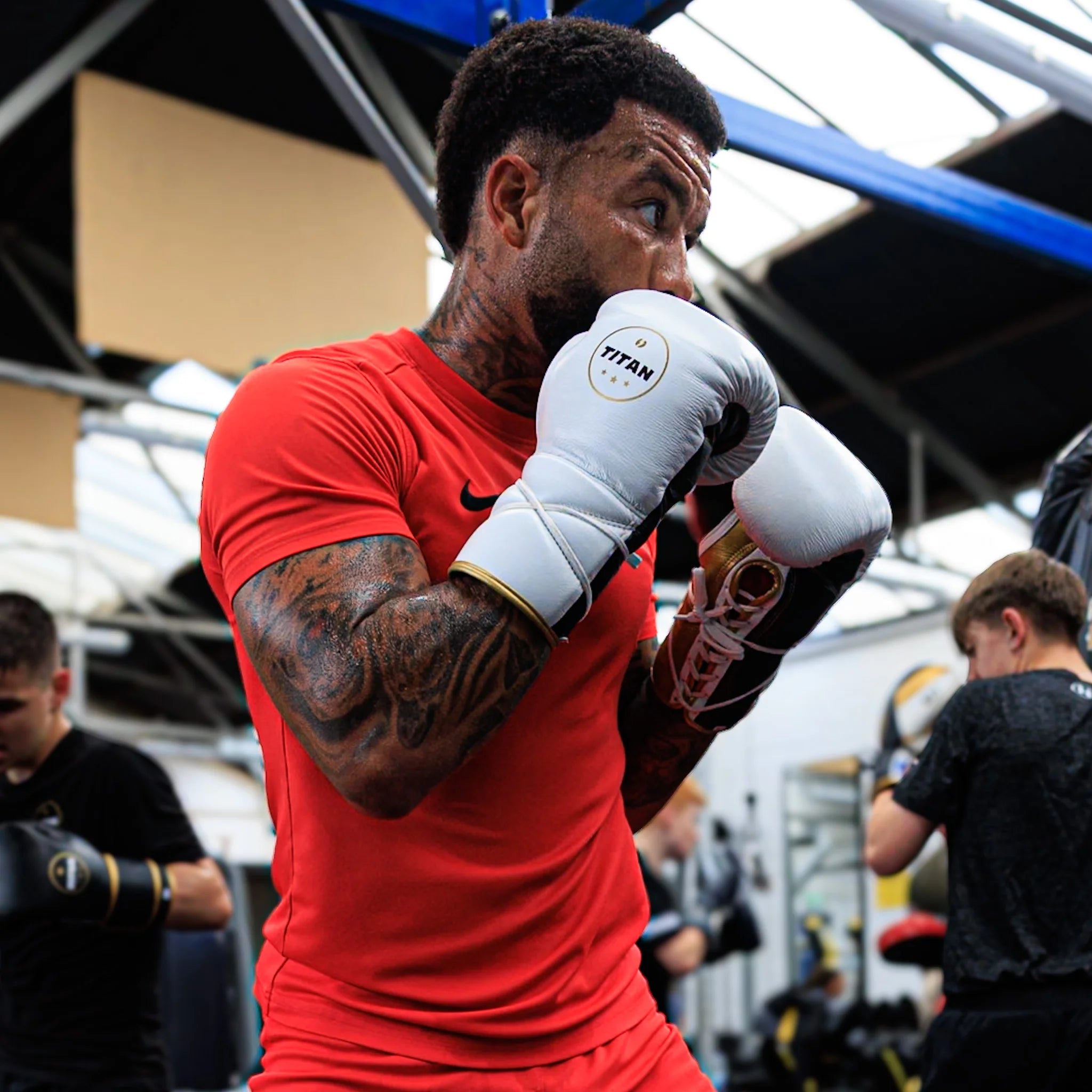 10oz Horsehair Lace-Up Fight Gloves – Polar White