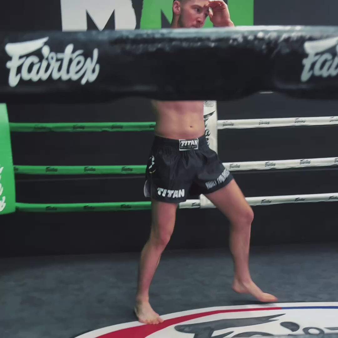 TITAN MUAY THAI SHORTS - MIDNIGHT BLACK