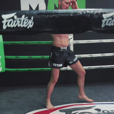 TITAN MUAY THAI SHORTS - MIDNIGHT BLACK