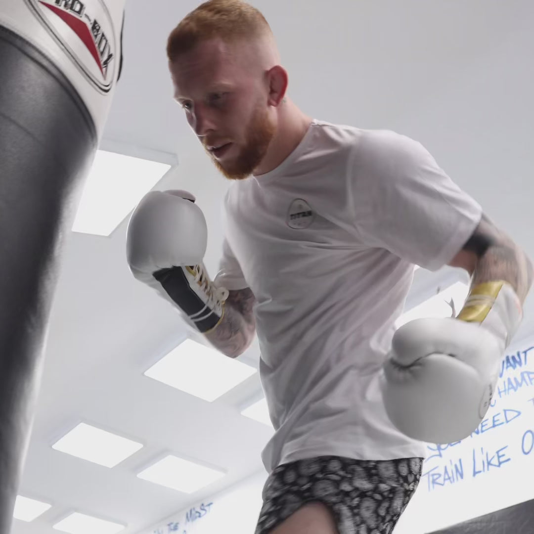 10oz HORSE HAIR FIGHT GLOVES POLAR WHITE