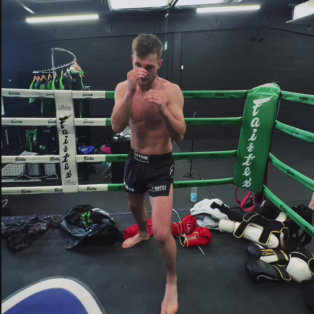 TITAN MUAY THAI SHORTS - MIDNIGHT BLACK