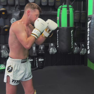 TITAN MUAY THAI SHORTS - POLAR WHITE